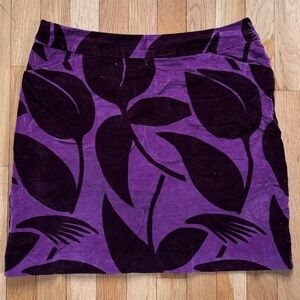 Boden Purple floral velvet Skirt